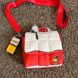 Peanuts Red and White Crossbody Bag